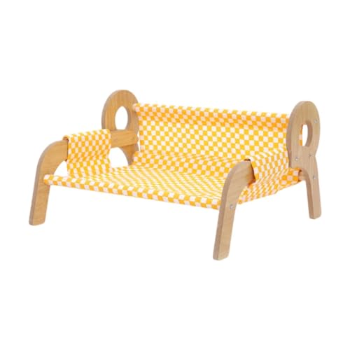 Fenteer Erhöhtes Katzenbett, Katzenhängematte aus Holz, Katzencouch, abnehmbar und waschbar, weich für Hauskatzen, Katzensofa für Hauskatzen, Hunde und Fenteer Erhöhtes Katzenbett, Katzenhängematte aus Holz, Katzencouch, abnehmbar und waschbar, weich für Hauskatzen, Katzensofa für Hauskatzen, Hunde und von Fenteer