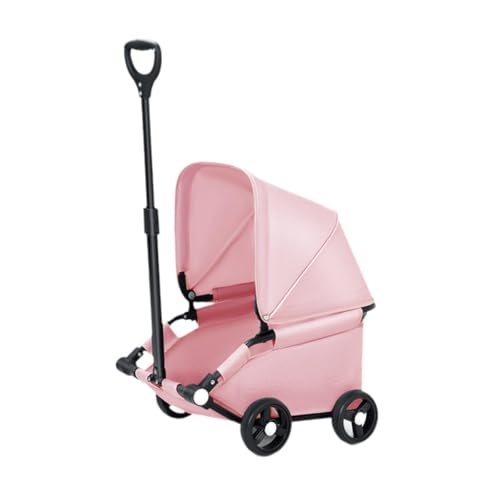 Fenteer Faltbarer Hundetroller, Haustier Kinderwagen mit Aufbewahrungsbeutel Reiseträger Katzensitz für Reisen Kleiner mittelgroße Hunde Katzen Reise gehen, Rosa von Fenteer