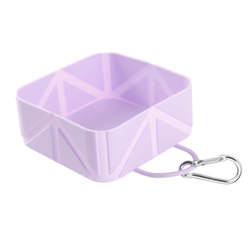 Fenteer Faltbarer Reise-Hundenapf, erweiterbarer Futternapf für Haustiere mit Karabiner, 10,5 x 10,5 x 4,5 cm, Wassernapf zum Wandern, Camping, Parken, Violett Fenteer Faltbarer Reise-Hundenapf, erweiterbarer Futternapf für Haustiere mit Karabiner, 10,5 x 10,5 x 4,5 cm, Wassernapf zum Wandern, Camping, Parken, Violett von Fenteer