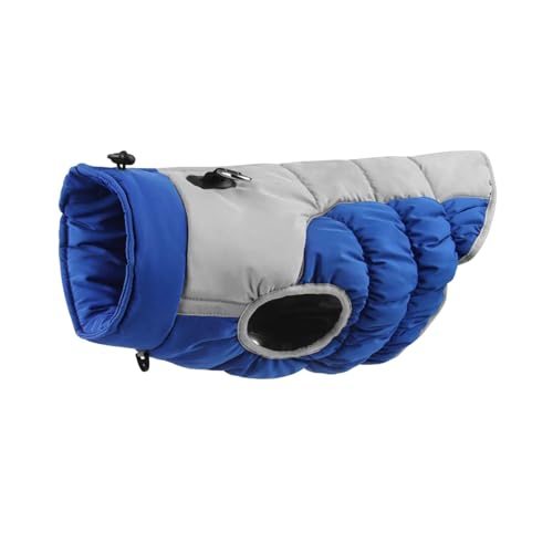 Fenteer Fleece-Hundemantel, Bekleidung für kaltes Wetter, für mittelgroße und große Hunde, reflektierender Schneeanzug für Partys im Freien, Reisen, Picknick, blau XL von Fenteer