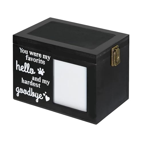 Fenteer Foto-Gedenkbox, Haustier-Holzurne, Andenkenurne, Gute Qualität, Behälter für Haustierasche, Haustier-Einäscherungsurne für Halsband, Vögel, Heimhunde, SCHWARZ Fenteer Foto-Gedenkbox, Haustier-Holzurne, Andenkenurne, Gute Qualität, Behälter für Haustierasche, Haustier-Einäscherungsurne für Halsband, Vögel, Heimhunde, SCHWARZ von Fenteer