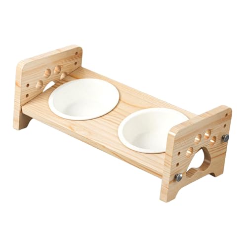 Fenteer Geneigter Katzenfutternapf mit 3-Fach höhenverstellbarem Holzrahmen, moderner Mehrzweck-Futter- und Wassernapf, um 15° geneigter Futternapf für, Weiße Schalen Fenteer Geneigter Katzenfutternapf mit 3-Fach höhenverstellbarem Holzrahmen, moderner Mehrzweck-Futter- und Wassernapf, um 15° geneigter Futternapf für, Weiße Schalen von Fenteer