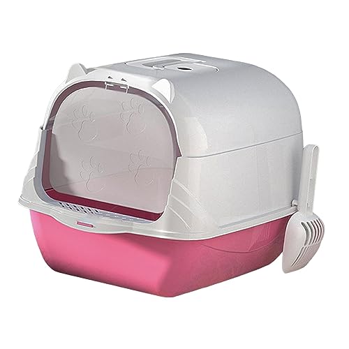 Fenteer Geschlossene und abgedeckte Katzentoilette, Katzentoilette mit Kapuze, Bettpfanne, langlebig, in Zwei Richtungen bewegliche Tür, Katzentoilette, Tiefe, ROSA Fenteer Geschlossene und abgedeckte Katzentoilette, Katzentoilette mit Kapuze, Bettpfanne, langlebig, in Zwei Richtungen bewegliche Tür, Katzentoilette, Tiefe, ROSA von Fenteer