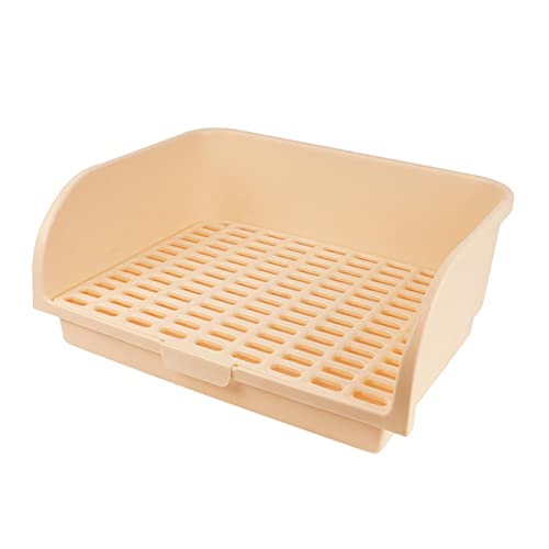 Fenteer Große Kaninchentoilette Haustiertoilette für erwachsenes Tier Erwachsene Hase Kaninchen Meerschweinchen Frettchen Katzentoilette Töpfchentrainer, Beige von Fenteer