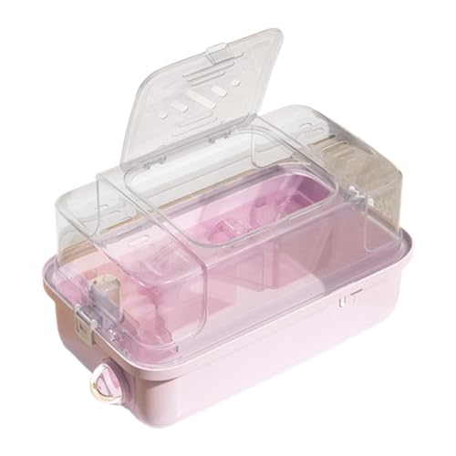 Fenteer Großer Hamsterkäfig, Reisekoffer für Kleintiere, atmungsaktiv, Tragetasche für Heimtierbedarf, Lebensraum für Häschen, Kleintiere, Rennmäuse, Rosa Fenteer Großer Hamsterkäfig, Reisekoffer für Kleintiere, atmungsaktiv, Tragetasche für Heimtierbedarf, Lebensraum für Häschen, Kleintiere, Rennmäuse, Rosa von Fenteer