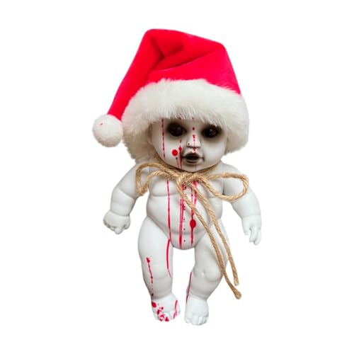 Fenteer Gruselige Requisiten, Halloween-Babypuppe zum Aufhängen, Horror-Requisite, Urlaubsdekor, gruselige Puppen, Spukpuppe für Halloween-, Requisite, Weihnachtsmann Groß von Fenteer