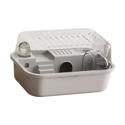 Fenteer Habitat Hamsterkäfig Burg Atmungsaktiv mit zu öffnendem Oberteil Kleintierkäfig Haus für Kleintiere Mäuse Igel Ratten, grau von Fenteer