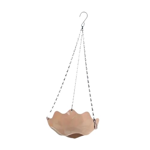 Fenteer Hängende Vogeltränke, Wasser Futterteller, Wasserschale mit Kette, Vogelfutterspender, Vögel, Futtertablett für Bäume, Draußen, Rosa von Fenteer