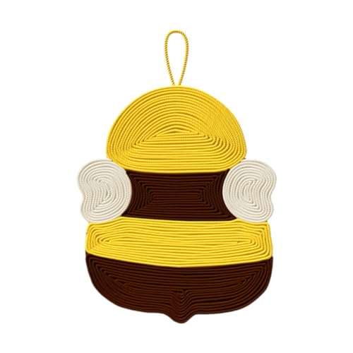 Fenteer Hängender Katzenkratzer, Kratzbrett, niedliches Sisal-Katzenkratzpad, Katzenboden-Kratzpad zum Spielen im Innenbereich, Katzen, Haustier, Geschenk, Biene Fenteer Hängender Katzenkratzer, Kratzbrett, niedliches Sisal-Katzenkratzpad, Katzenboden-Kratzpad zum Spielen im Innenbereich, Katzen, Haustier, Geschenk, Biene von Fenteer