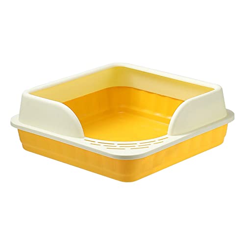 Fenteer Halbgeschlossene Katzentoilette Töpfchen Toilette Anti Spritzer Sieb Katzentoilette Abnehmbares Pedal Leicht zu Reinigende Katzentoilette für Kleintie, Gelb Fenteer Halbgeschlossene Katzentoilette Töpfchen Toilette Anti Spritzer Sieb Katzentoilette Abnehmbares Pedal Leicht zu Reinigende Katzentoilette für Kleintie, Gelb von Fenteer