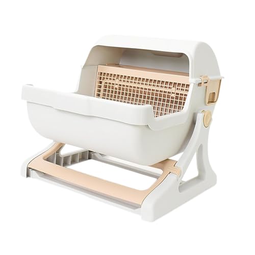 Fenteer Halbgeschlossener Katzenstreubehälter, halbautomatischer, schnell zu reinigender Katzenstreubehälter für Haustiere, reduziert Streuspuren und Geruch, Beige Fenteer Halbgeschlossener Katzenstreubehälter, halbautomatischer, schnell zu reinigender Katzenstreubehälter für Haustiere, reduziert Streuspuren und Geruch, Beige von Fenteer