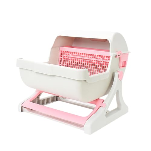 Fenteer Halbgeschlossener Katzenstreubehälter, halbautomatischer, schnell zu reinigender Katzenstreubehälter für Haustiere, reduziert Streuspuren und Geruch, ROSA Fenteer Halbgeschlossener Katzenstreubehälter, halbautomatischer, schnell zu reinigender Katzenstreubehälter für Haustiere, reduziert Streuspuren und Geruch, ROSA von Fenteer