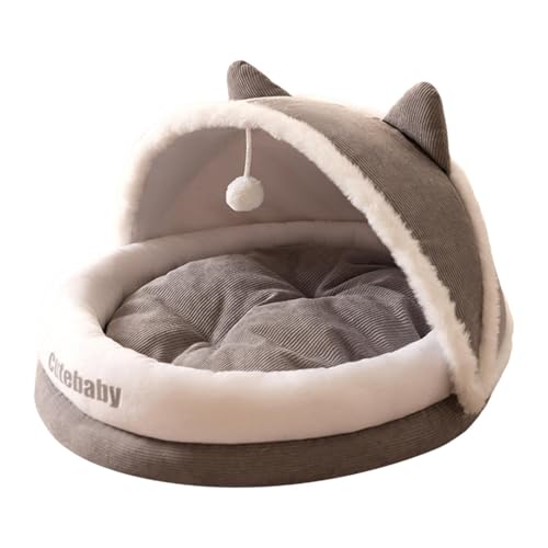 Fenteer Halbgeschlossenes Hunde-/Katzennest, Katzenbett für Hauskatzen, schlafendes Haustierzubehör, weiches Plüsch-Katzenzelt, Haus, Katzenbett, Höhle für, Grey M Fenteer Halbgeschlossenes Hunde-/Katzennest, Katzenbett für Hauskatzen, schlafendes Haustierzubehör, weiches Plüsch-Katzenzelt, Haus, Katzenbett, Höhle für, Grey M von Fenteer