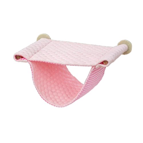 Fenteer Hamster-Hängematte, Hausnest, doppellagig, Sommerbett für Meerschweinchen, Kleintierkäfig, Hängematte zum Aufhängen für Frettchen, Meerschweinchen, Rosa von Fenteer