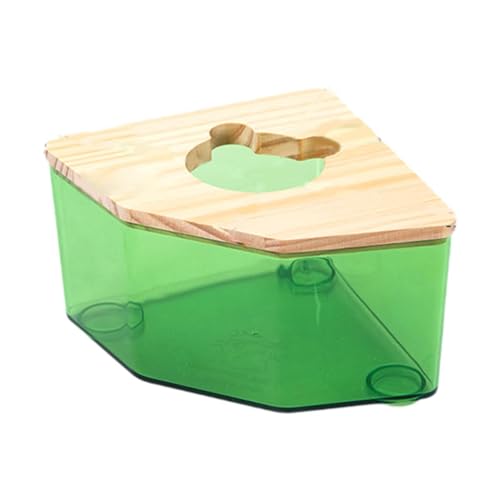 Fenteer Hamster-Sandbadebox, Kleintierdusche, Versteck, Hamstertoilette mit Holzdeckel für Chinchillas, Kleintiere, GrÜn Fenteer Hamster-Sandbadebox, Kleintierdusche, Versteck, Hamstertoilette mit Holzdeckel für Chinchillas, Kleintiere, GrÜn von Fenteer