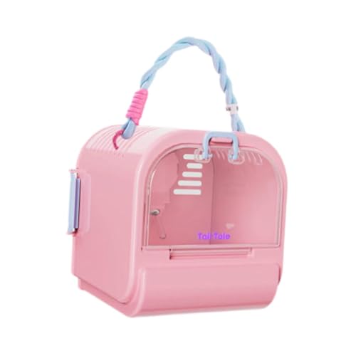 Fenteer Hamster-Transportkäfig, Kleintier-Tragetasche mit Wasserflasche, Transparenter -Käfig, Hamster-Reiseträger für Frettchen von Fenteer