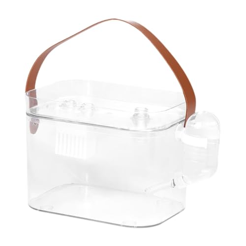 Fenteer Hamster-Transportkäfig, Transportkäfig für Kleintiere, Öffnung Oben, transparente Tragetasche für Kleintiere für Häschen, kleine Haustiere, Rennmäuse, mit Grifftyp Fenteer Hamster-Transportkäfig, Transportkäfig für Kleintiere, Öffnung Oben, transparente Tragetasche für Kleintiere für Häschen, kleine Haustiere, Rennmäuse, mit Grifftyp von Fenteer