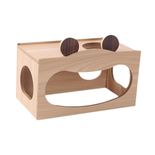 Fenteer Hamster Wood House Peep Shed Shed Hide Supplies Kabine Hütte Käfigzubehör Kleine Haustiere Tunnel für Lemmings Kleines Haustier, S von Fenteer