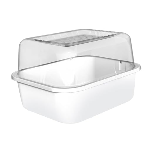Fenteer Hamsterkäfig, Kleintier-Lebensraum, Belüftung, für, Meerschweinchen, leicht zu reinigen, durchsichtig, tragbar, Komfortables Haus, 25 x 19 x 19, Nur Käfig von Fenteer