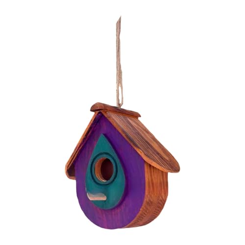 Fenteer Hanging Bird House Outdoor Vogelheim handgefertigtes Komfortables dekoratives Vogelhaus Hummingbird für Garten Terrassenliebhaber Geschenk, Violett Fenteer Hanging Bird House Outdoor Vogelheim handgefertigtes Komfortables dekoratives Vogelhaus Hummingbird für Garten Terrassenliebhaber Geschenk, Violett von Fenteer