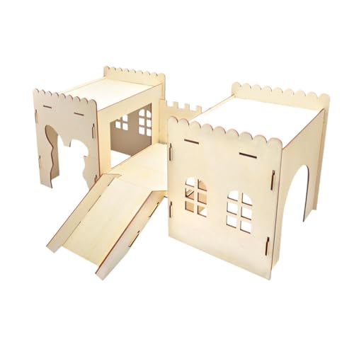 Fenteer Hasenversteck aus Holz mit Höhlentreppe für draußen, große Innenhabitate, Betthütte für Hamster, Igel, zum Spielen Fenteer Hasenversteck aus Holz mit Höhlentreppe für draußen, große Innenhabitate, Betthütte für Hamster, Igel, zum Spielen von Fenteer