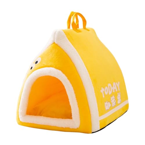 Fenteer Haustier-Katzen-Hundehütte, Katzenbett, warmes, weiches Nest, selbstwärmendes Hundezelt, Tierunterschlupf, faltbares, weiches Zwingerbett für Welpen, Yellow L Fenteer Haustier-Katzen-Hundehütte, Katzenbett, warmes, weiches Nest, selbstwärmendes Hundezelt, Tierunterschlupf, faltbares, weiches Zwingerbett für Welpen, Yellow L von Fenteer
