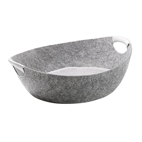 Fenteer Haustierbett, Filz-Haustierbett, Kätzchen-Beruhigungsbett, tragbares, bequemes, rundes Haustierbett, Kratzkissen, Welpen, kleine Hunde, Hauskatzen, grau Fenteer Haustierbett, Filz-Haustierbett, Kätzchen-Beruhigungsbett, tragbares, bequemes, rundes Haustierbett, Kratzkissen, Welpen, kleine Hunde, Hauskatzen, grau von Fenteer