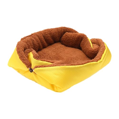Fenteer Haustierbettkissen, Welpenhütte, bequemes warmes Nest, Katzenschlafunterlage, Katzenbett, Hundebetten für Katzen, Hunde, Haustiere, Zubehör, Gelb Fenteer Haustierbettkissen, Welpenhütte, bequemes warmes Nest, Katzenschlafunterlage, Katzenbett, Hundebetten für Katzen, Hunde, Haustiere, Zubehör, Gelb von Fenteer