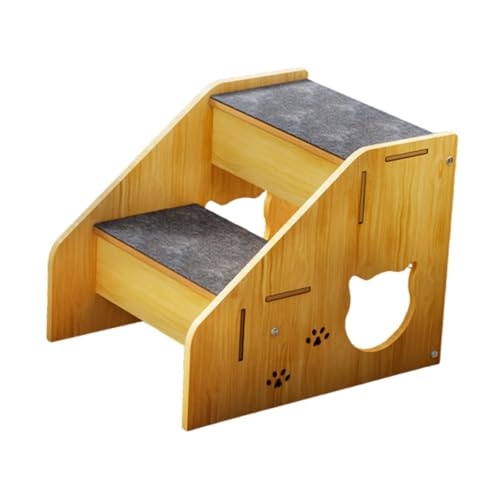 Fenteer Haustiertreppe aus Holz, Haustiertreppe für Sofa, rutschfeste, weiche, abnehmbare Hundetreppenleiter, Katzentreppe Fenteer Haustiertreppe aus Holz, Haustiertreppe für Sofa, rutschfeste, weiche, abnehmbare Hundetreppenleiter, Katzentreppe von Fenteer