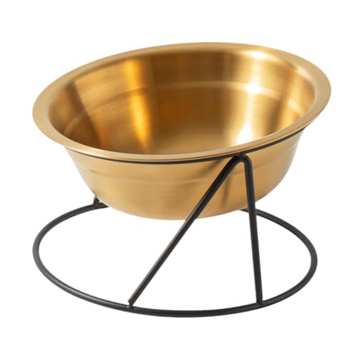 Fenteer Hochgezogene Katzenschüssel, Pet Feeder -Bewässerung und Fütterung Anti -Erbrechen -Katzenhund -Feeder, Anti -Slip mit Klammersnackbehälter, mit Schwarzem Sockel von Fenteer