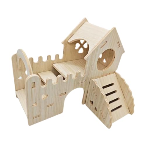 Fenteer Hölzerne Hamsterhaus Hütte, lustiges Versteck mit Kletterleiter Habitat Labyrinth für kleine Tiere Ratten Rennmäuse Mäuse Syrische Hamster von Fenteer