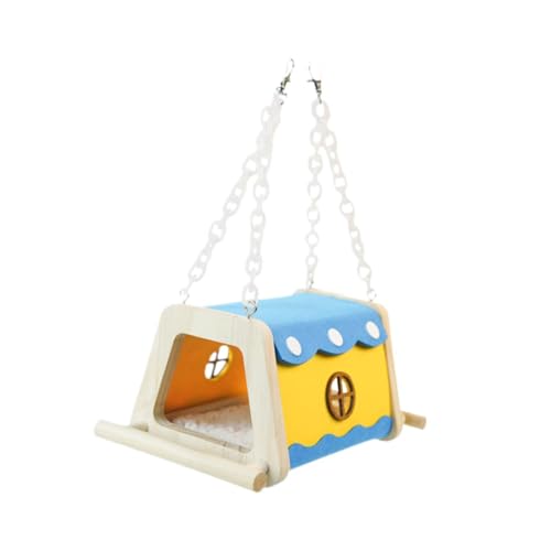 Fenteer House, Papageienbetthänge Höhle Vogel Käfig Accessoire Hängende Hängematte Spielzeug Barsch für Lovebird Conures Hamster, Gelb Blau Fenteer House, Papageienbetthänge Höhle Vogel Käfig Accessoire Hängende Hängematte Spielzeug Barsch für Lovebird Conures Hamster, Gelb Blau von Fenteer