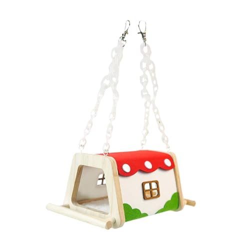 Fenteer House, Papageienbetthänge Höhle Vogel Käfig Accessoire Hängende Hängematte Spielzeug Barsch für Lovebird Conures Hamster, Rot Grün Fenteer House, Papageienbetthänge Höhle Vogel Käfig Accessoire Hängende Hängematte Spielzeug Barsch für Lovebird Conures Hamster, Rot Grün von Fenteer
