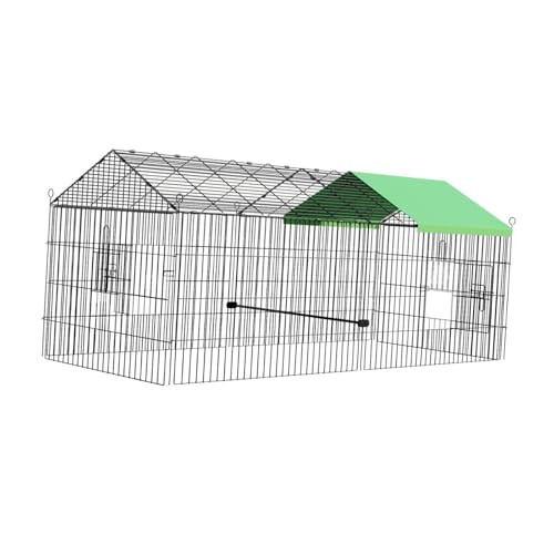 Fenteer Hühnerstall aus Metall, Hühnerstall, Käfig, Haustier-Lebensraum mit regendichter Abdeckung, Stall, Zaun, Kiste, Laufstall, Gehege für, Ente, Grüne Regenabdeckung Fenteer Hühnerstall aus Metall, Hühnerstall, Käfig, Haustier-Lebensraum mit regendichter Abdeckung, Stall, Zaun, Kiste, Laufstall, Gehege für, Ente, Grüne Regenabdeckung von Fenteer