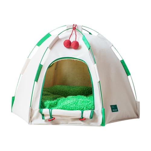 Fenteer Hundebett, Tipi, Katzenhaus, Höhle, Ausruhen und Spielen, faltbares tragbares Haustier-Tipi, Katzenzelt für kleine Hunde, Kätzchen, Kleintiere im, mit Pad Fenteer Hundebett, Tipi, Katzenhaus, Höhle, Ausruhen und Spielen, faltbares tragbares Haustier-Tipi, Katzenzelt für kleine Hunde, Kätzchen, Kleintiere im, mit Pad von Fenteer