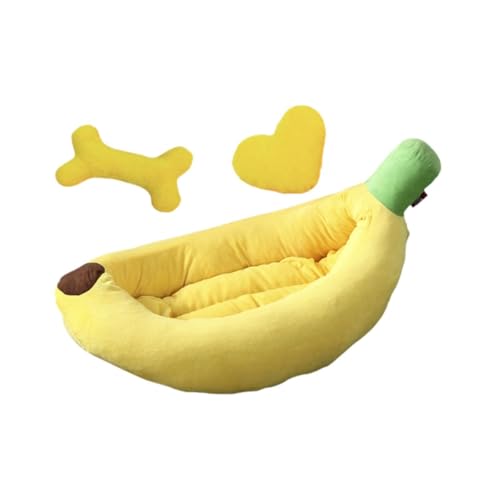 Fenteer Hundenestbett, Hundenest, Bananenmotiv, maschinenwaschbar, atmungsaktiv, für alle Jahreszeiten, weich, bequem, Welpenkissen, Haustierbett, L Fenteer Hundenestbett, Hundenest, Bananenmotiv, maschinenwaschbar, atmungsaktiv, für alle Jahreszeiten, weich, bequem, Welpenkissen, Haustierbett, L von Fenteer