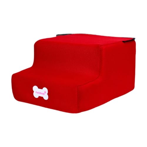 Fenteer Hunderampen mit 2 Ebenen, Stufen, vielseitig einsetzbar, bequem, hohes Bett, Klettertreppe für Hunde, sanfte Steigung, für ältere Hunde, Couch, Rot Fenteer Hunderampen mit 2 Ebenen, Stufen, vielseitig einsetzbar, bequem, hohes Bett, Klettertreppe für Hunde, sanfte Steigung, für ältere Hunde, Couch, Rot von Fenteer