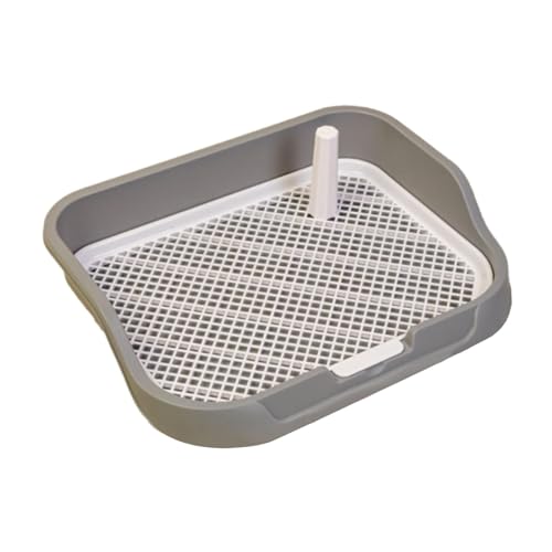 Fenteer Hundetoilette, Trainingstoilette für Haustiere mit Gitter, wiederverwendbar, Katzentoilette, tragbare Hundetoilette aus Netzgewebe für Welpen, Hellgrau von Fenteer