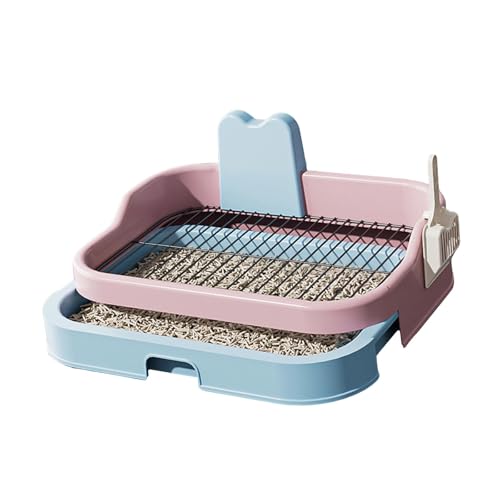 Fenteer Hundetoilette, Welpen-Pipihalter, Netzgitter, auslaufsicher, Bettpfanne, erhöhtes Gehäuse, Hundetöpfchen, Trainingsunterlage für den Haushalt im, Blau Rosa von Fenteer