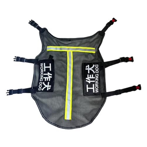 Fenteer -Hundeweste, Jacke, Welpengeschirr, Mesh-Training, reaktiv, austauschbares Etikett, Haustierweste, Hundegeschirr zum Wandern im Sommer, Yellow M von Fenteer