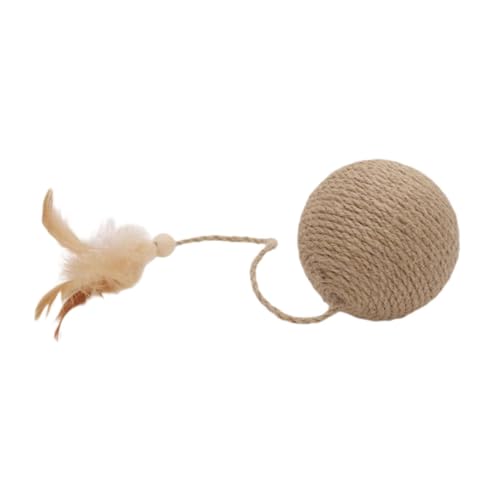 Fenteer Interaktiver Katzenball, Bewegung für Hauskatzen, Kratzball, Übung und lustiges Krallendekor, Katzenspielzeug, Holzfarbe von Fenteer