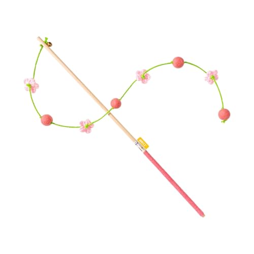 Fenteer Interaktives Katzenspielzeug, Katzen-Teaser-Stab, handgefertigt, lustig, tragbar, Teaser-Stab, Spielstab für Training im Schlafzimmer, im Garten, Rosa mit Ball Fenteer Interaktives Katzenspielzeug, Katzen-Teaser-Stab, handgefertigt, lustig, tragbar, Teaser-Stab, Spielstab für Training im Schlafzimmer, im Garten, Rosa mit Ball von Fenteer
