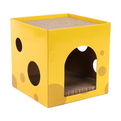 Fenteer Katzen-Kratzhaus aus Karton, Hideaway, 2-in-1, interaktives Krallenspielzeug für Kleintiere, Hase, Haustierbedarf, Kratzunterlage, Kitty Condo, von Fenteer