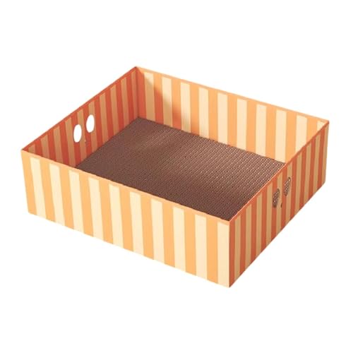Fenteer Katzen-Papphaus-Haustier-Kratzunterlage-Bett, stabiles Wellpappe-Kratzbox-Kratzbrett aus Pappe für knirschende Pfoten, Orangeweiß Fenteer Katzen-Papphaus-Haustier-Kratzunterlage-Bett, stabiles Wellpappe-Kratzbox-Kratzbrett aus Pappe für knirschende Pfoten, Orangeweiß von Fenteer