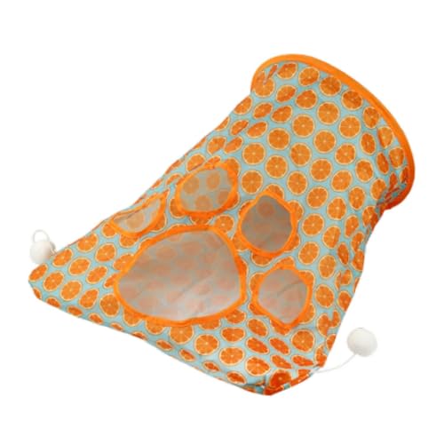 Fenteer Katzen -Tunnel -Beutel für Innenkatzen Haustier Tunnel Falten tragbar mit Spielzeugbällen verstecken Cat Bohrertasche Haustier Spielzeug für Kätzchen, Orange von Fenteer
