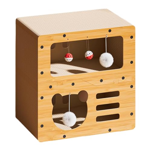 Fenteer Katzen-Wellpappe-Kratzbrett, Katzenvilla, Heimdekoration, Möbelschutz zum Krallenschleifen, Katzenhaus, Spielhaus Fenteer Katzen-Wellpappe-Kratzbrett, Katzenvilla, Heimdekoration, Möbelschutz zum Krallenschleifen, Katzenhaus, Spielhaus von Fenteer