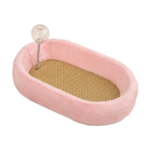Fenteer Katzenbett, Katzenkratzbrett, Möbelschutz mit Ballspiel, Schleifen, Krallenjagen, Kätzchen, interaktives Spielzeug, Katzenkratzbrett, Rosa von Fenteer