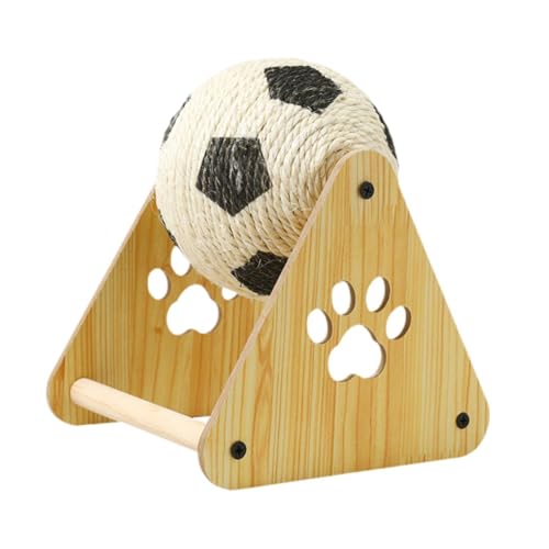Fenteer Katzenkratzball, Katzenkratzspielzeug, Möbelschutz, lustiger Holzkratzer, interaktives Spielzeug, Sisalball zum Schleifen der Krallen, 18cm von Fenteer