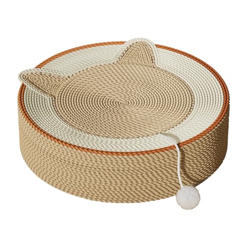 Fenteer Katzenkratzbett, Katzenkratzloungebett, schönes kratzfestes Sisal-Haustierbett, Kratzpolster für Katzen oder kleine Hunde im Innenbereich, Braun 45.5cm Fenteer Katzenkratzbett, Katzenkratzloungebett, schönes kratzfestes Sisal-Haustierbett, Kratzpolster für Katzen oder kleine Hunde im Innenbereich, Braun 45.5cm von Fenteer