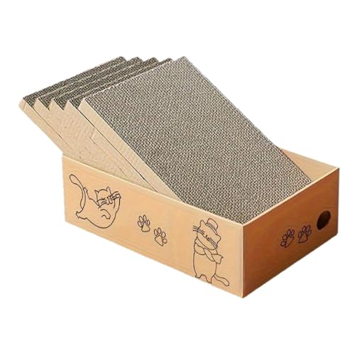 Fenteer Katzenkratzbox, Kratzmatte, Haustiergeschenk, leicht zu reinigen, kratzfestes Katzenbett, Liege, Kratzbrett für Indoor-Kätzchen Fenteer Katzenkratzbox, Kratzmatte, Haustiergeschenk, leicht zu reinigen, kratzfestes Katzenbett, Liege, Kratzbrett für Indoor-Kätzchen von Fenteer